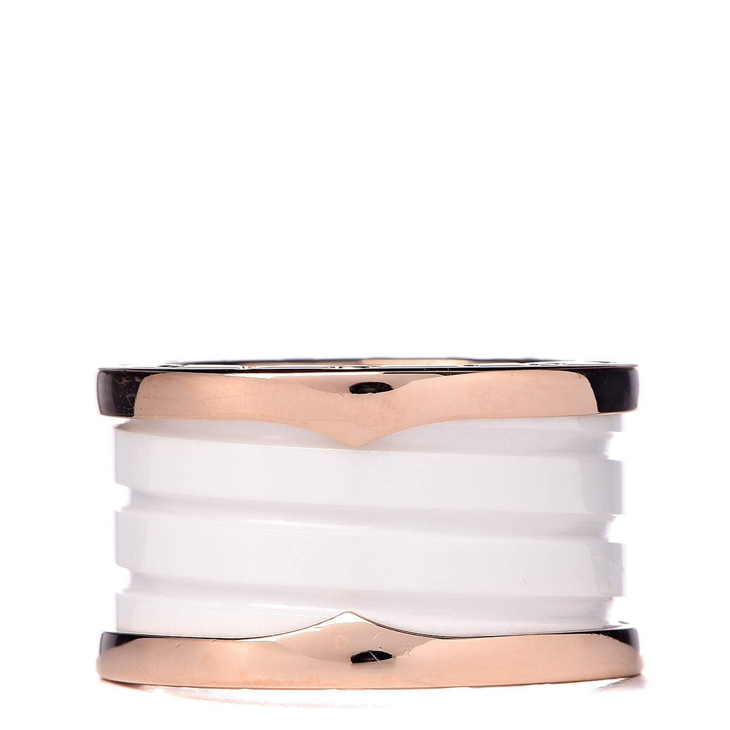 Bulgari 18K Rose Gold White Ceramic B.Zero1 Four-Band Ring 49 4.75 3 of 6