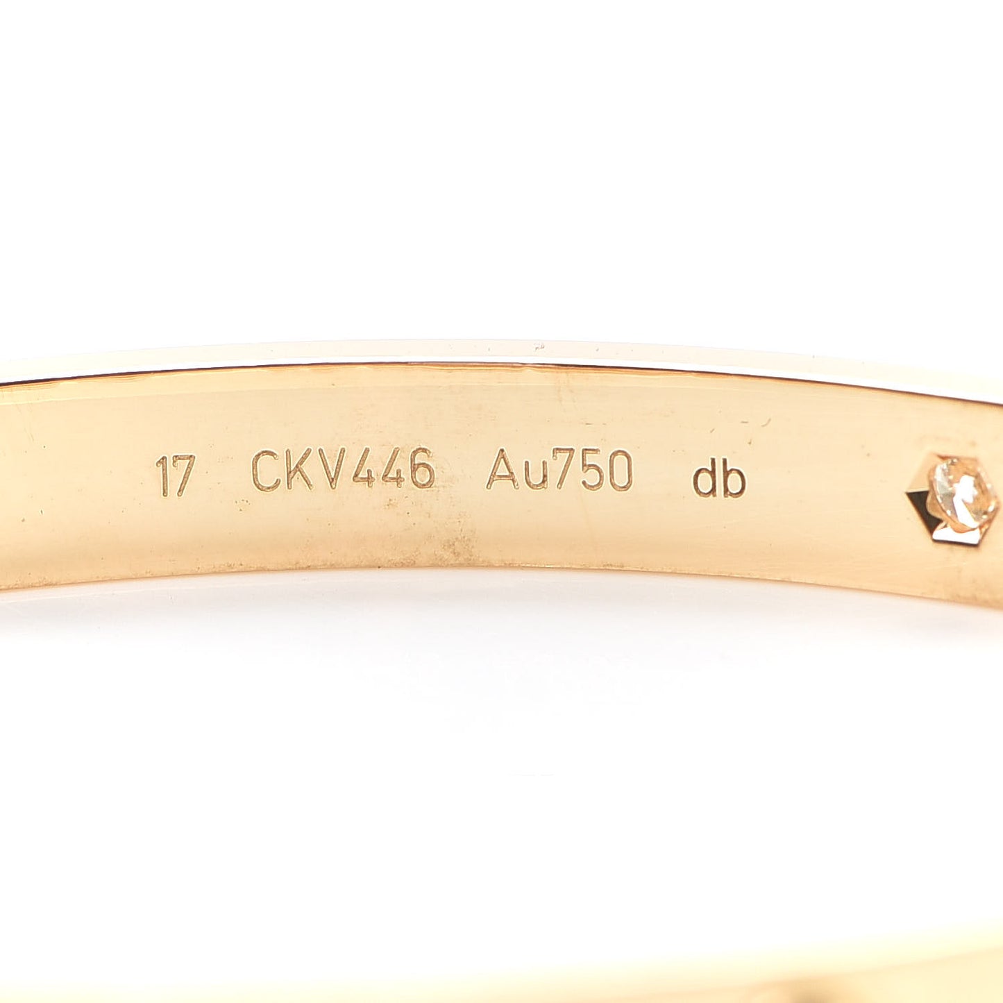 18K Yellow Gold 4 Diamond LOVE Bracelet 17