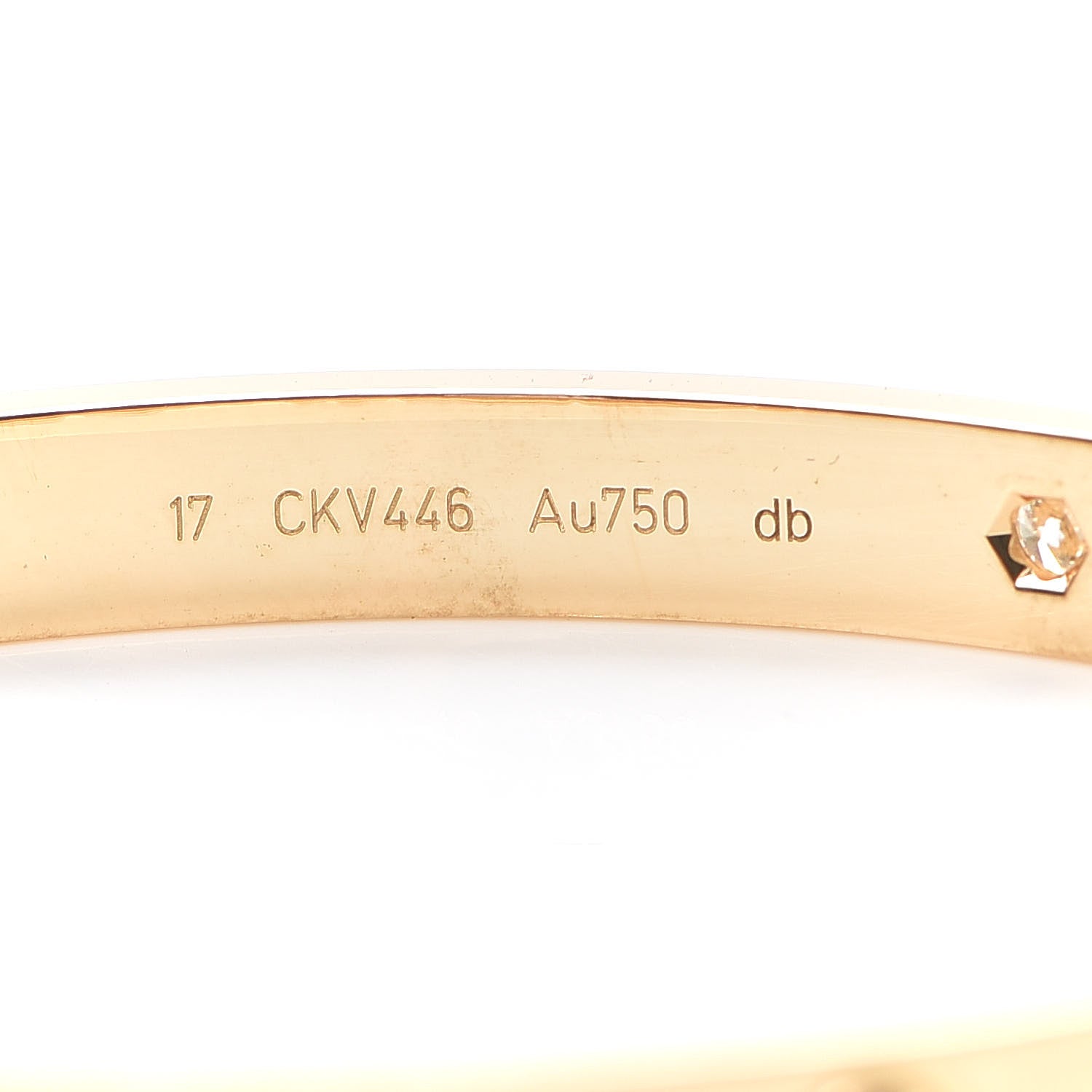 Cartier 18K Yellow Gold 4 Diamond LOVE Bracelet 17 6 of 8