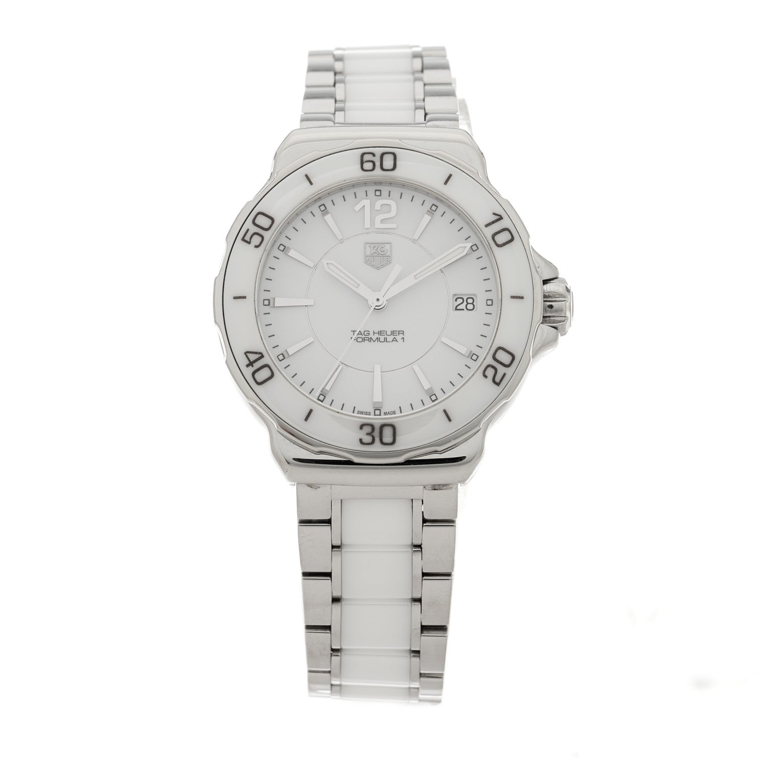Tag Heuer Stainless Steel Ceramic 37mm Formula 1 Lady Quartz Watch White WAH1211 1 of 5