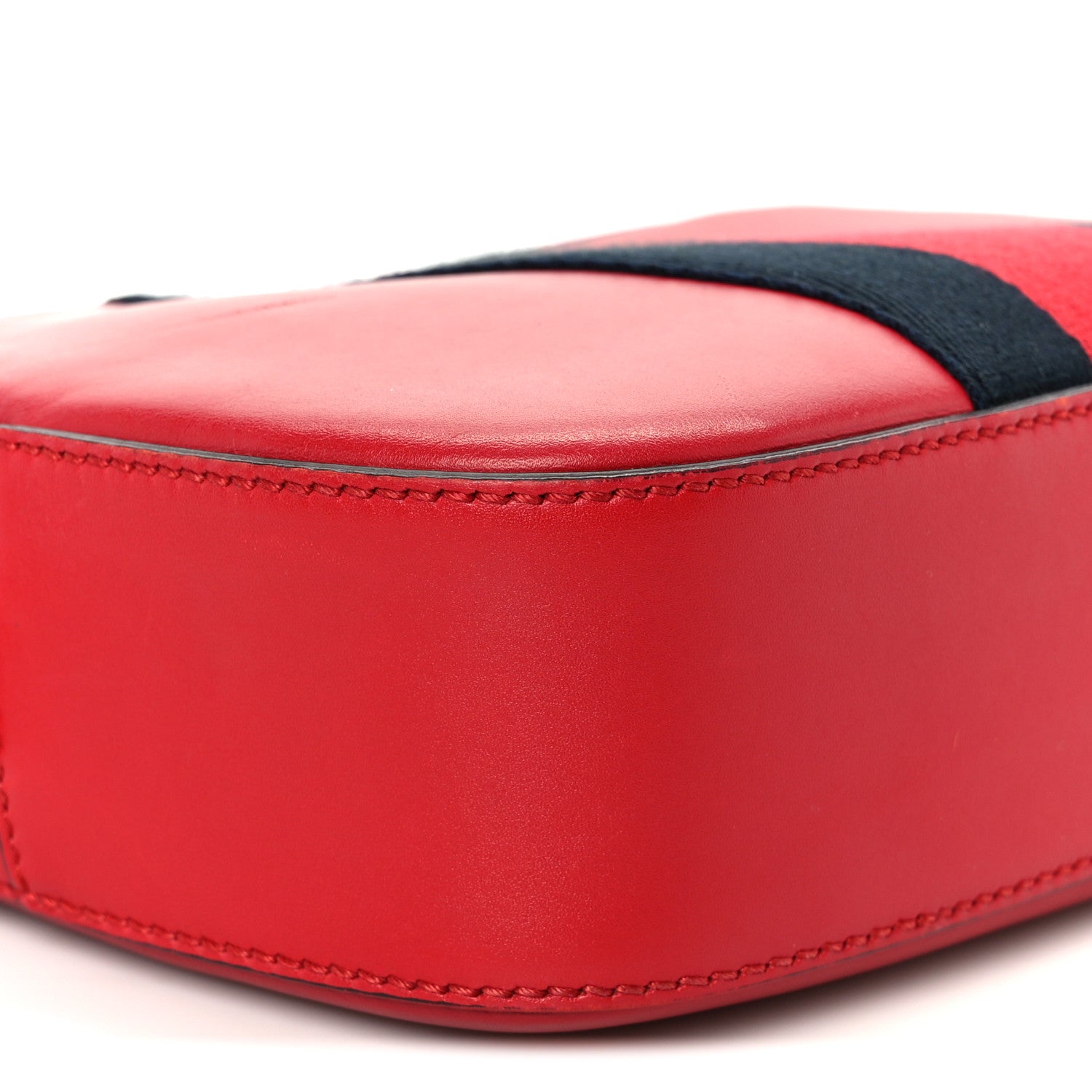 Gucci Calfskin Web Small Webby Bee Shoulder Bag Red 1822527