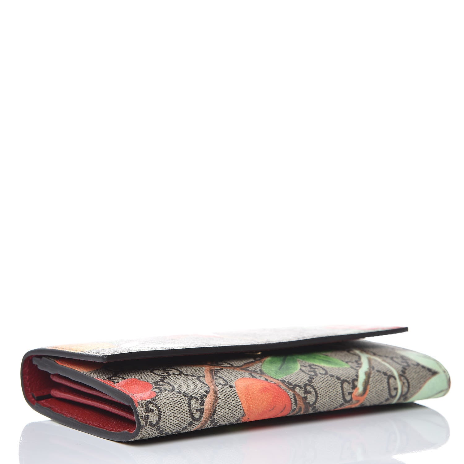 Gucci GG Supreme Monogram Tian Continental Wallet Beige Multicolor Red 4 of 8