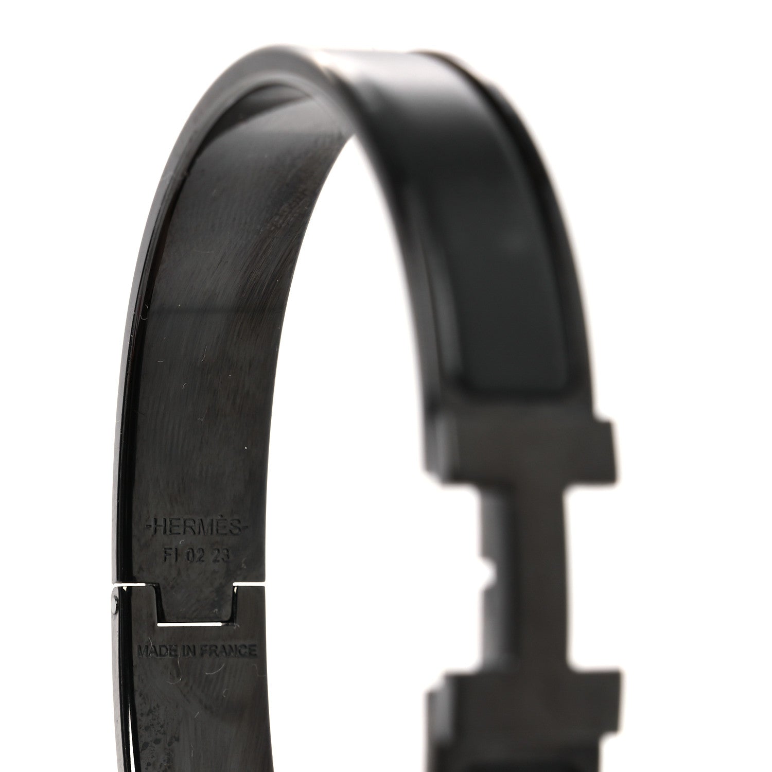 Hermes Matte Enamel Narrow Clic Clac HH Bracelet T5 So Black 4 of 5