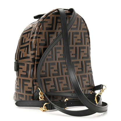 Fendi Vitello Bi-Color FF 1974 Embossed Mini Backpack Maya Black 3 of 11