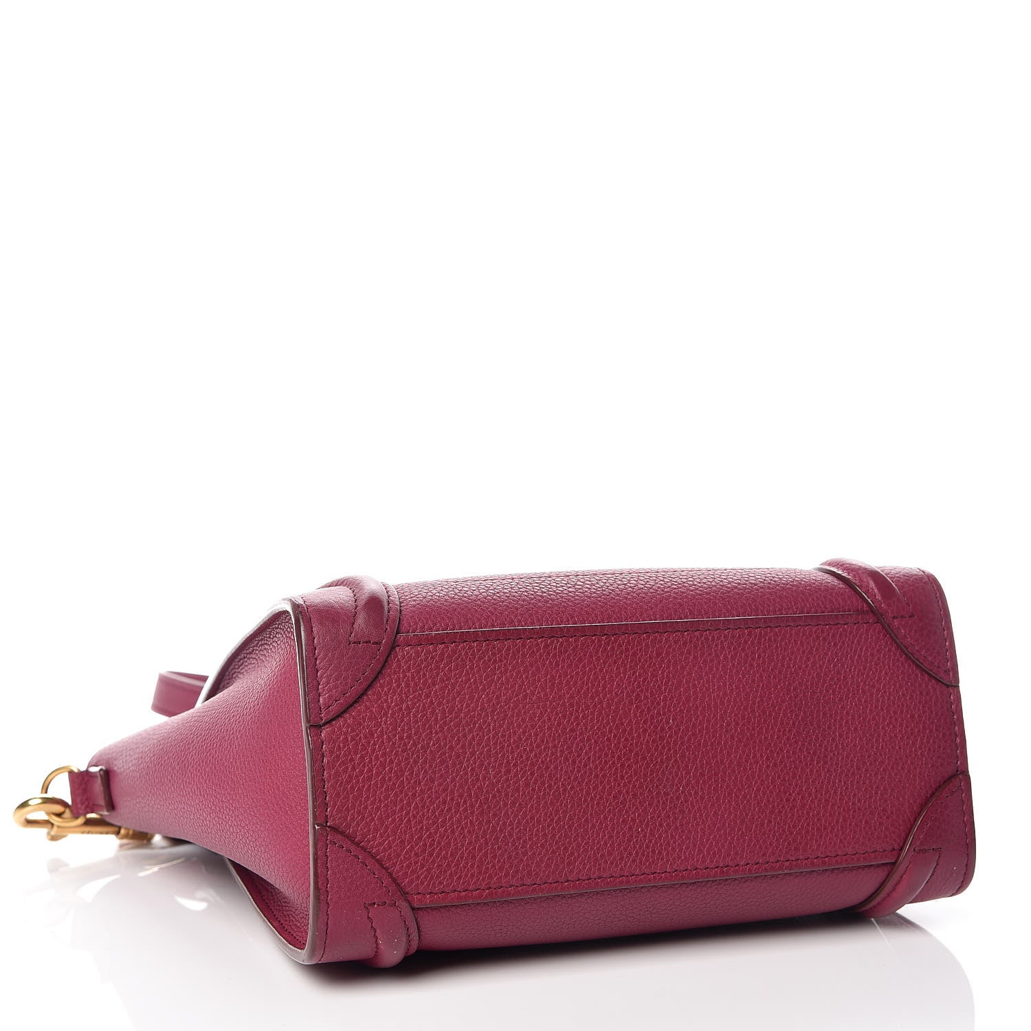 Celine Drummed Calfskin Nano Luggage Plum 5 of 9