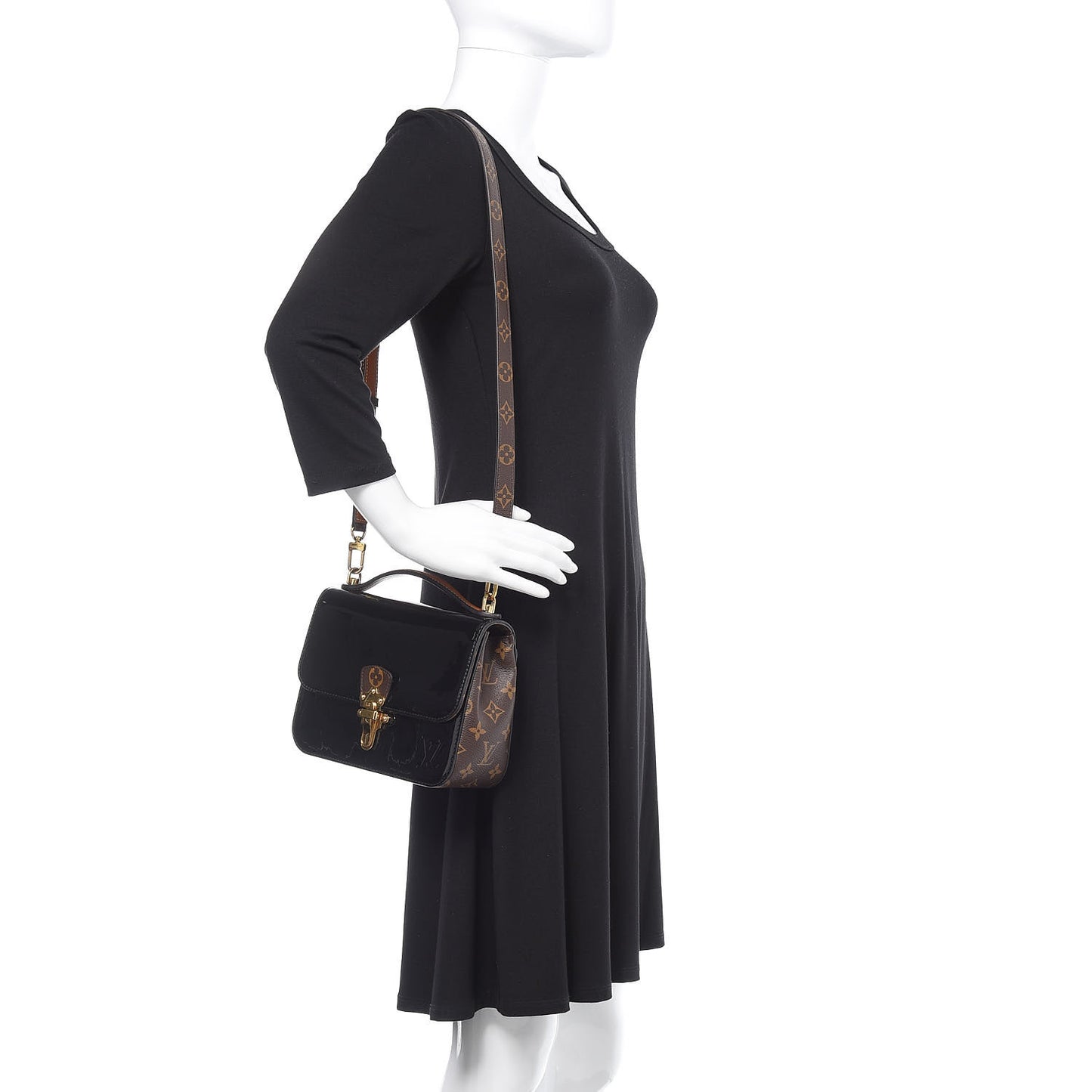 Patent Calfskin Monogram Cherrywood BB Black