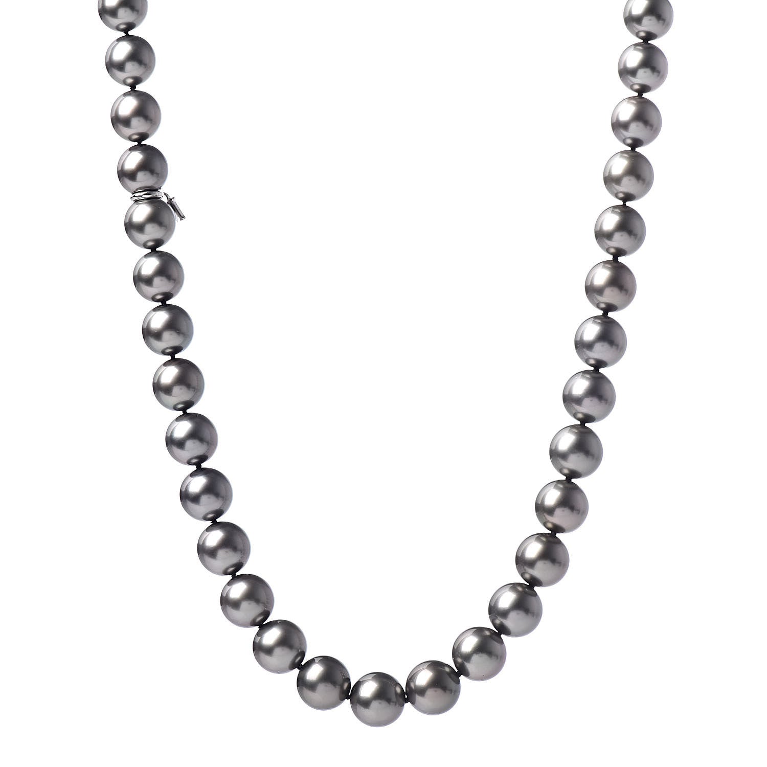 Mikimoto 18K White Gold Gray South Sea Cultured Pearl 9-10mm Ginza Strand Necklace 18" 1 of 6