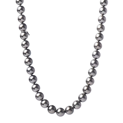 Mikimoto 18K White Gold Gray South Sea Cultured Pearl 9-10mm Ginza Strand Necklace 18" 1 of 6