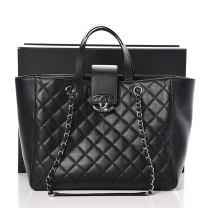 Chanel Caviar Quilted Large CC Box Shopping Tote Black 9 of 13
