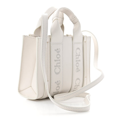 Chloe Calfskin Mini Woody Ribbon Tote White 3 of 10