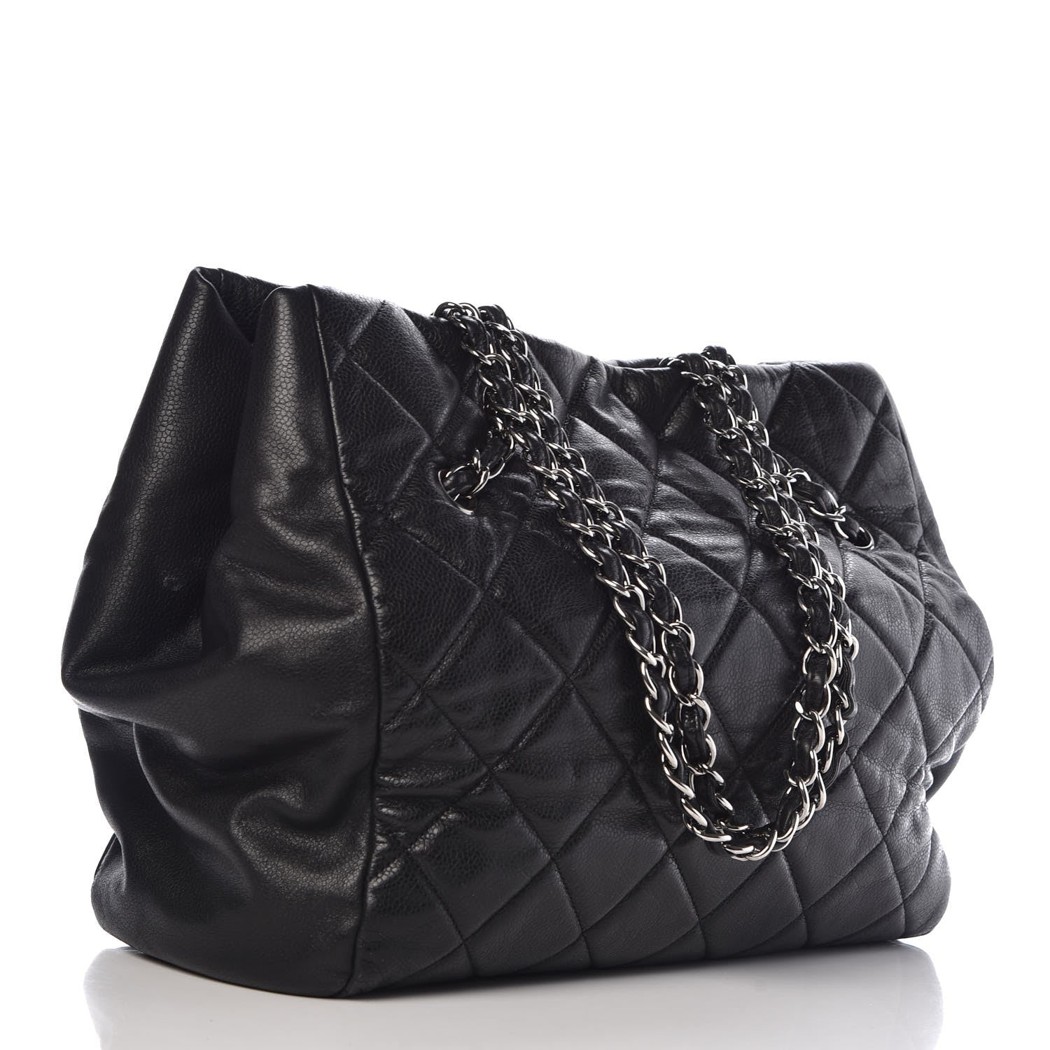 Chanel Soft Caviar Quilted Large Cells Tote Black 3 of 12