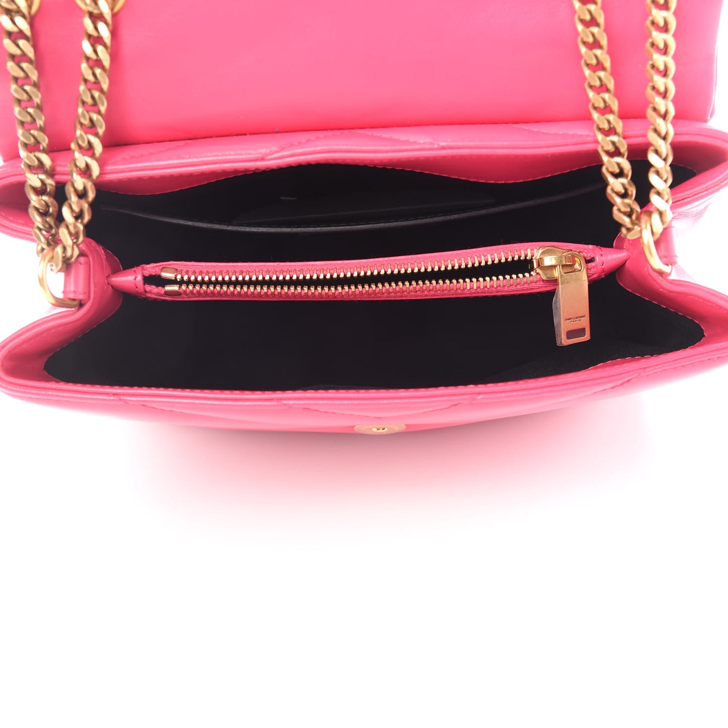 Calfskin Y Quilted Monogram Small Loulou Chain Satchel Fresh Fuchsia