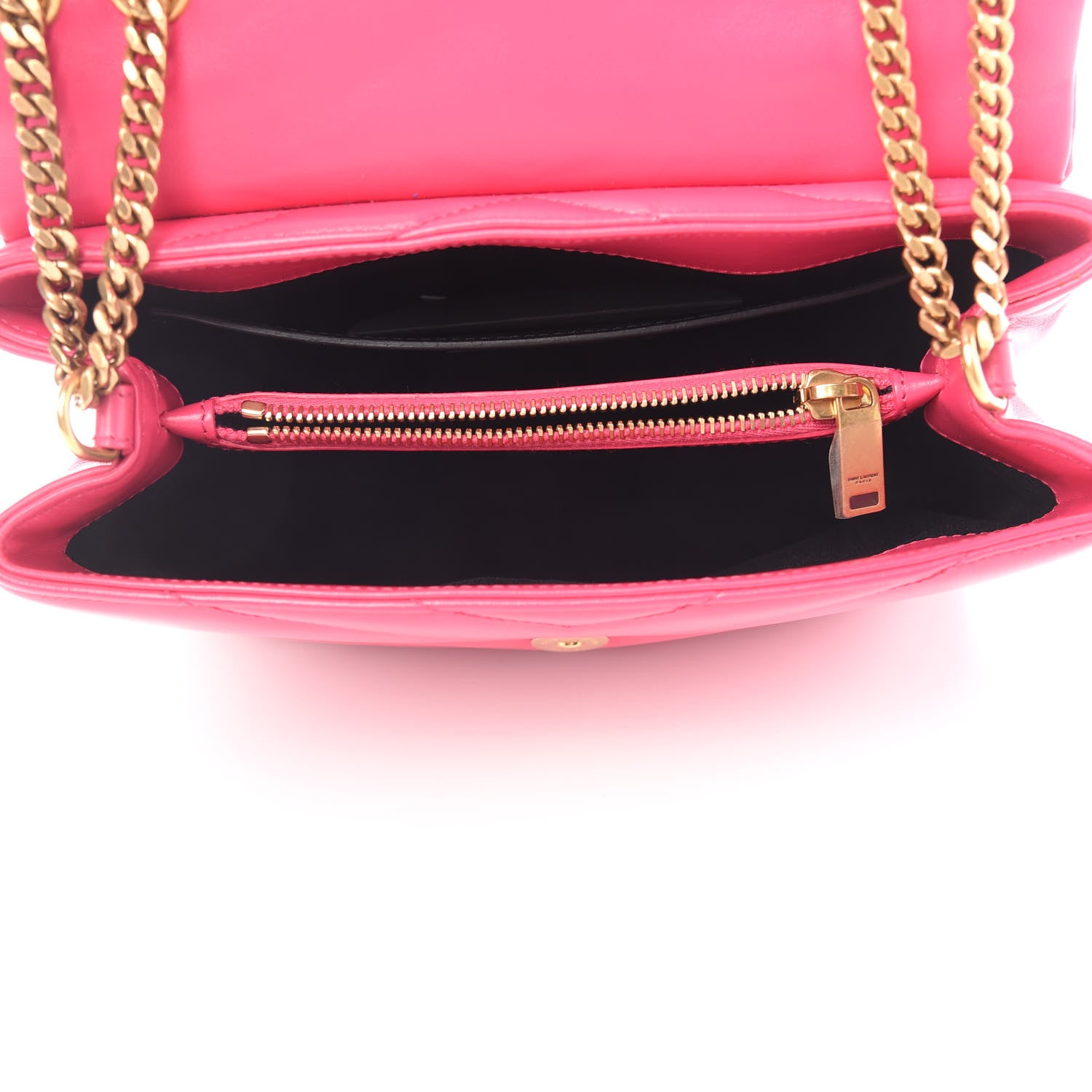 Saint Laurent Calfskin Y Quilted Monogram Small Loulou Chain Satchel Fresh Fuchsia 5 of 9