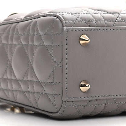 Christian Dior Lambskin Cannage Small My ABCDior Lady Dior Grey 9 of 10