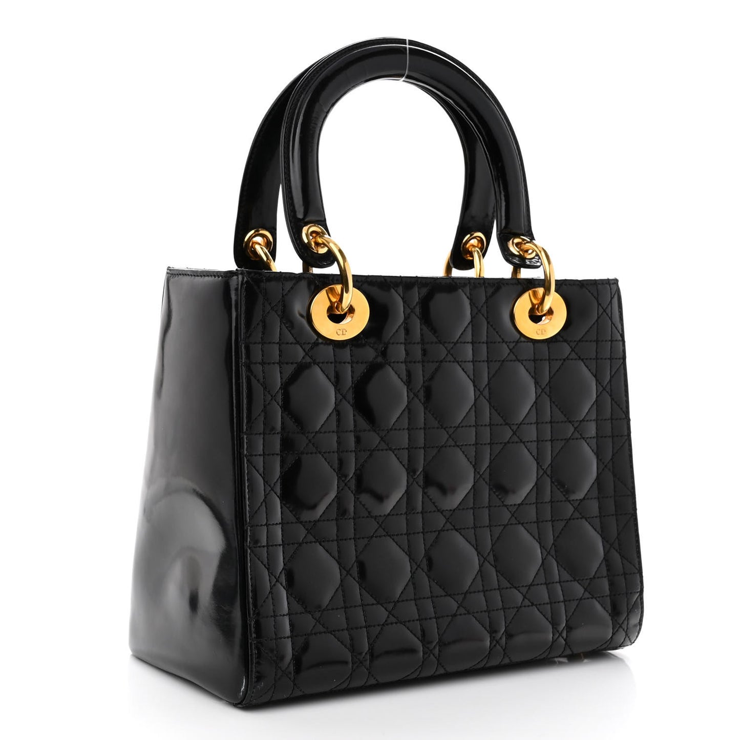 Patent Cannage Medium Lady Dior Black