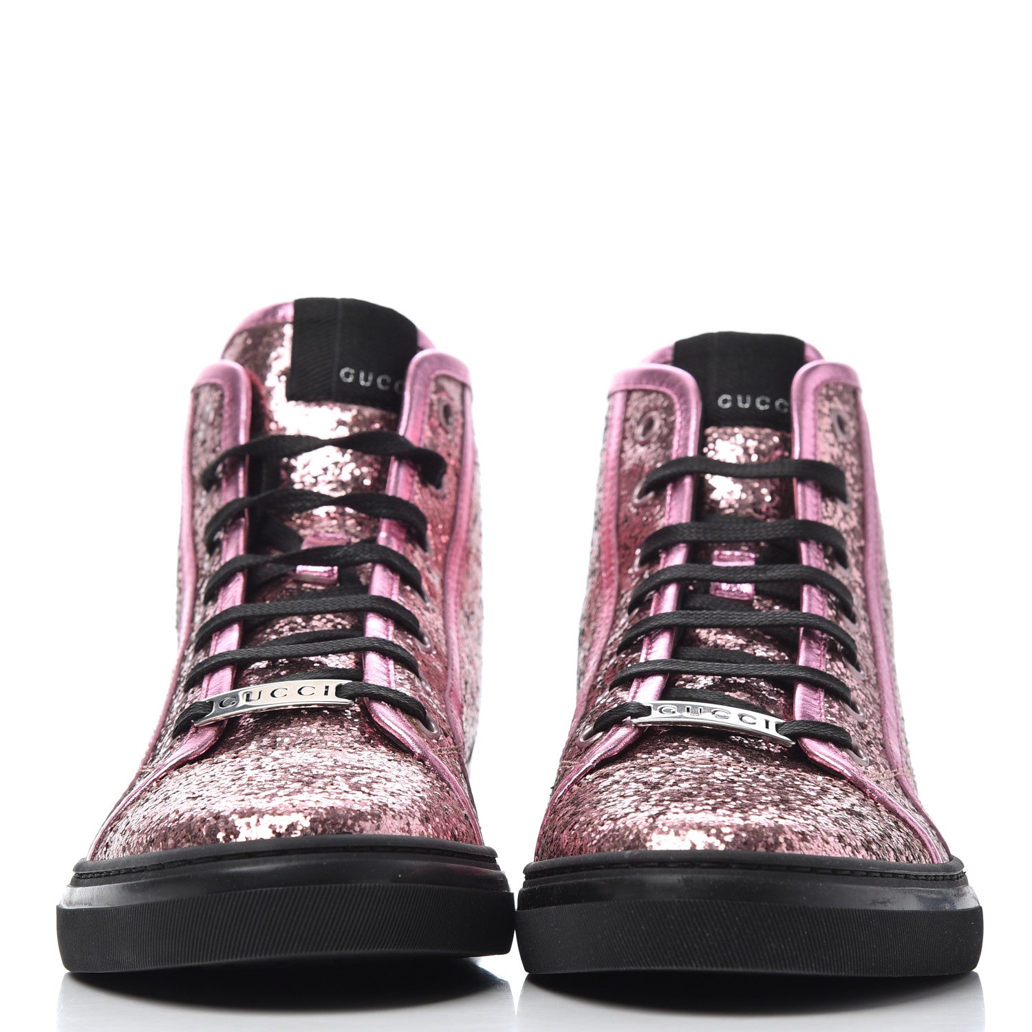 Gucci Glitter Galactica Nappa High Top Sneakers 39.5 Soft Pink Rosa 2 of 9