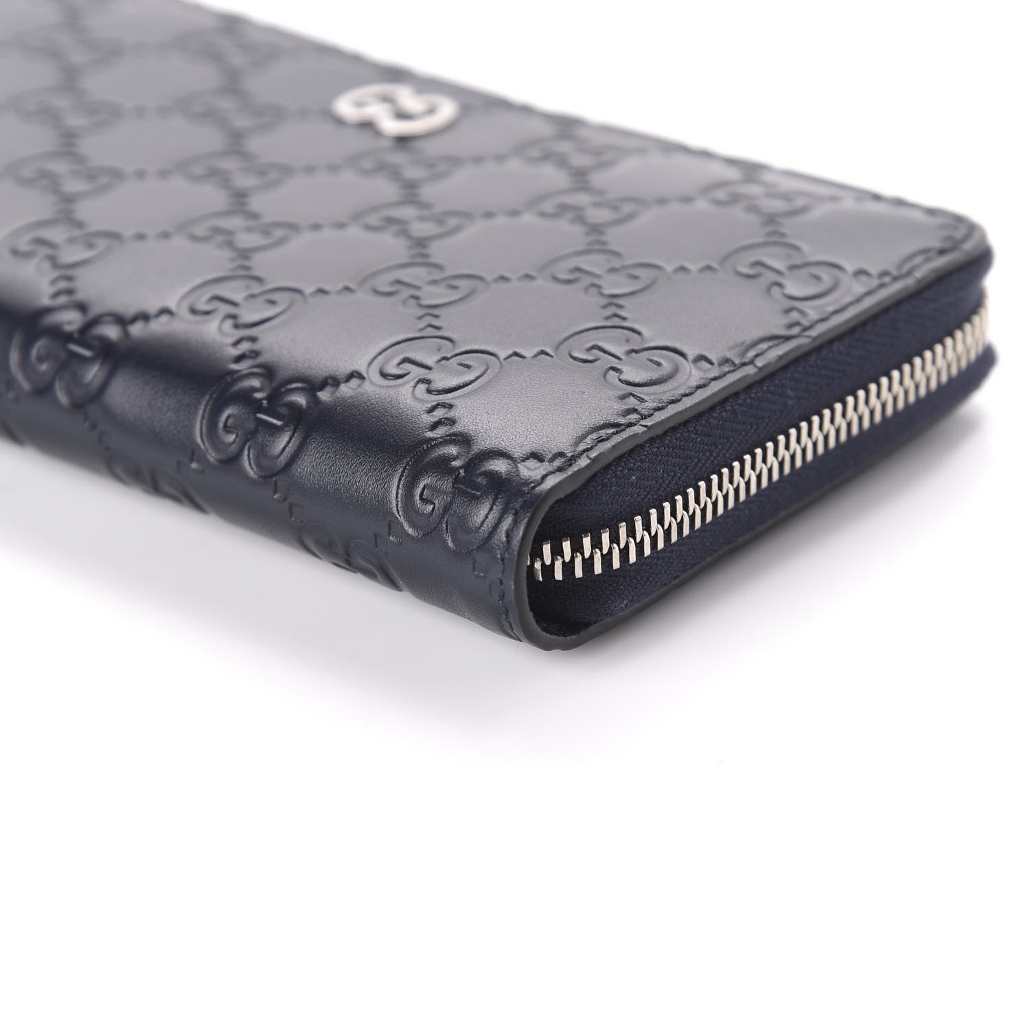 Gucci Guccissima Signature Dorian Zip Around Wallet Blue 7 of 10