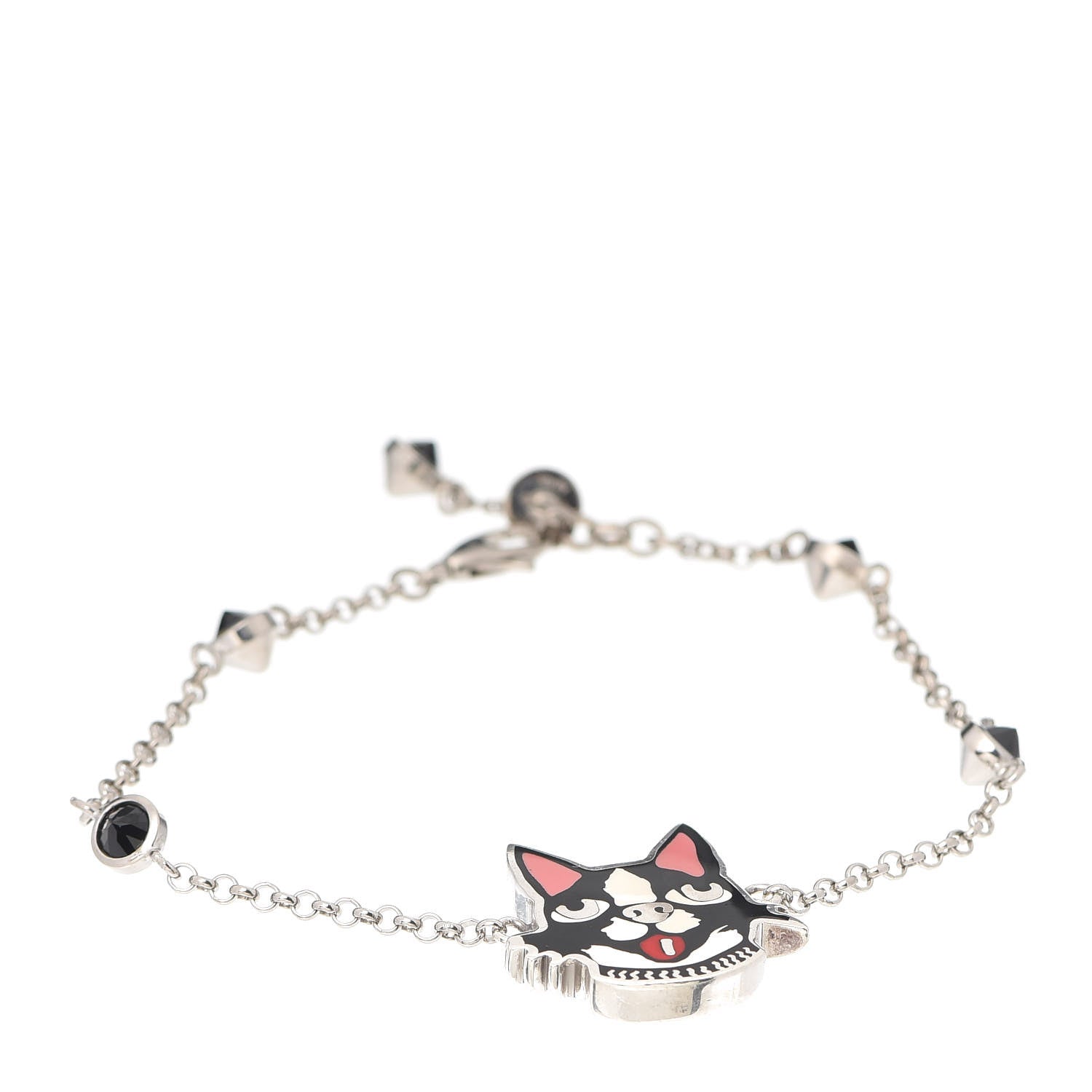Gucci Sterling Silver Black Spinel Enamel Bosco Bracelet 1 of 5