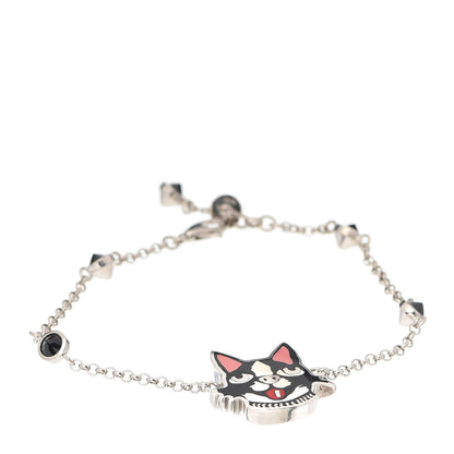 Gucci Sterling Silver Black Spinel Enamel Bosco Bracelet 1 of 5