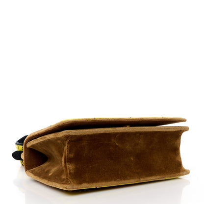 Prada Velluto Ricamo Cahier Shoulder Bag Cammello 4 of 10