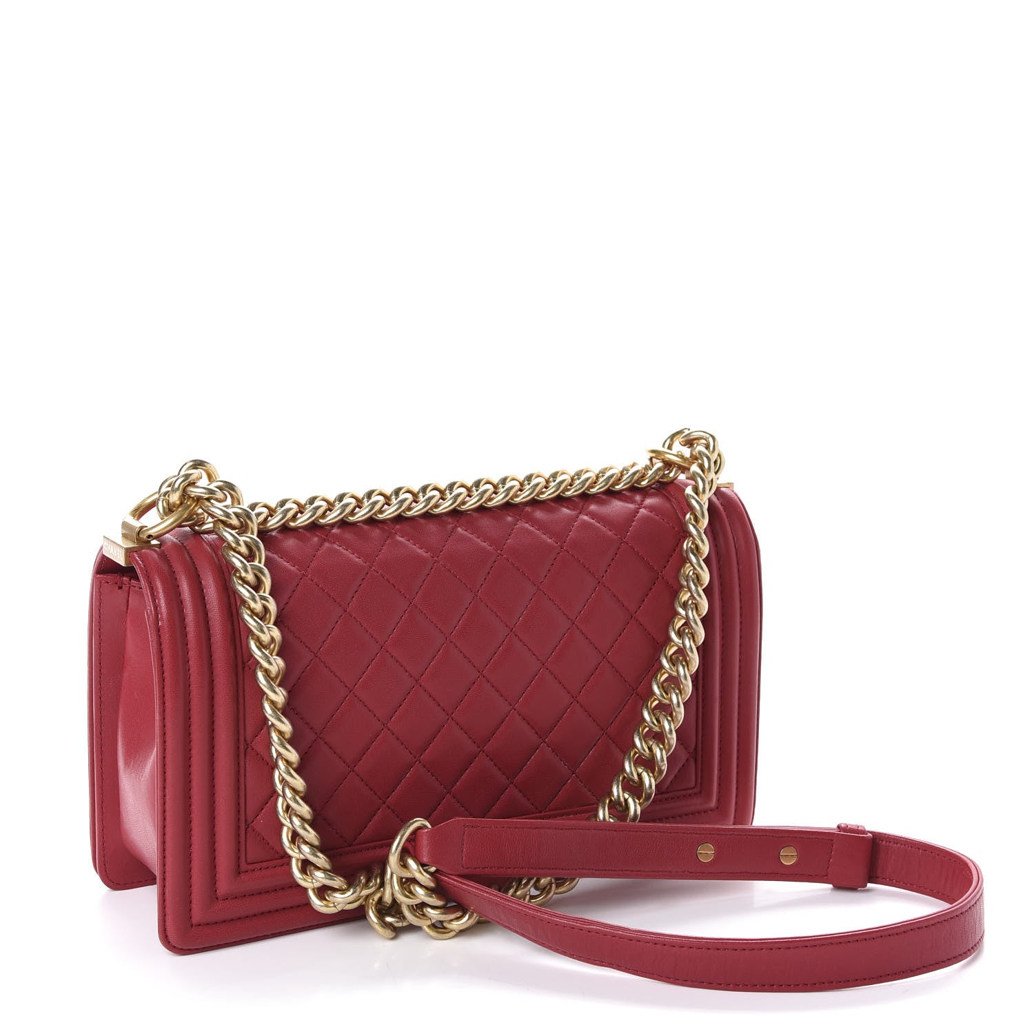 Chanel Lambskin Quilted Medium Boy Flap Dark Pink 3 of 11