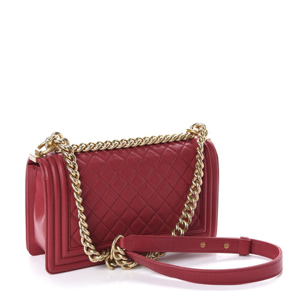 Chanel Lambskin Quilted Medium Boy Flap Dark Pink 3 of 11