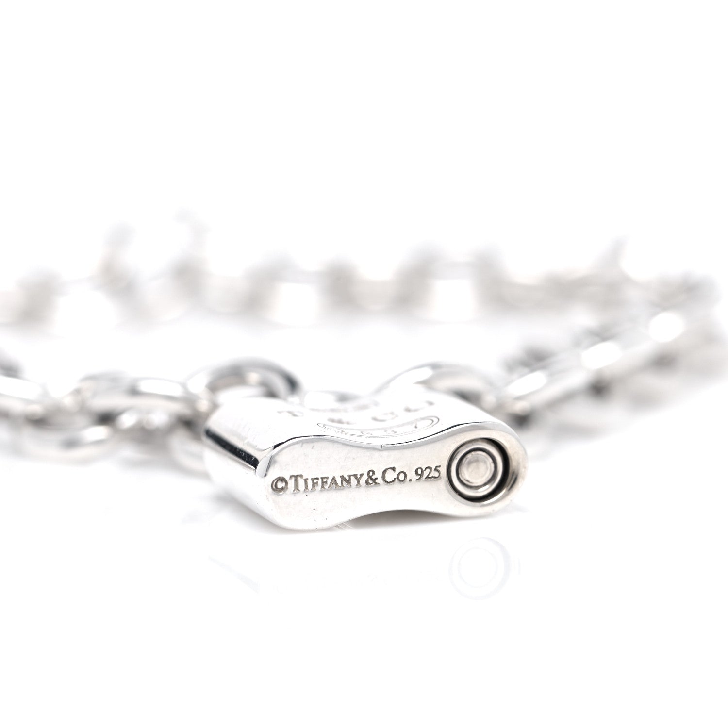 Tiffany Sterling Silver 1837 Lock Charm Bracelet 8 of 9