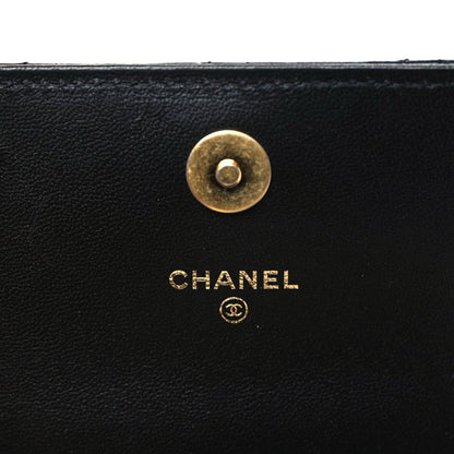 Chanel Lambskin Quilted Chain Top Handle Clutch With Chain Black 8 of 11