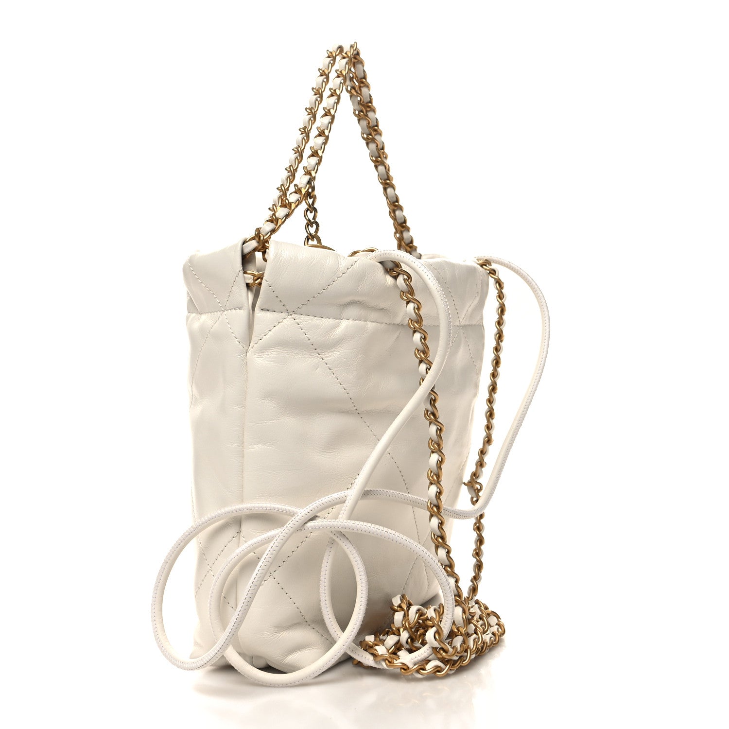 Chanel Shiny Calfskin Quilted Mini Chanel 22 White 3 of 10
