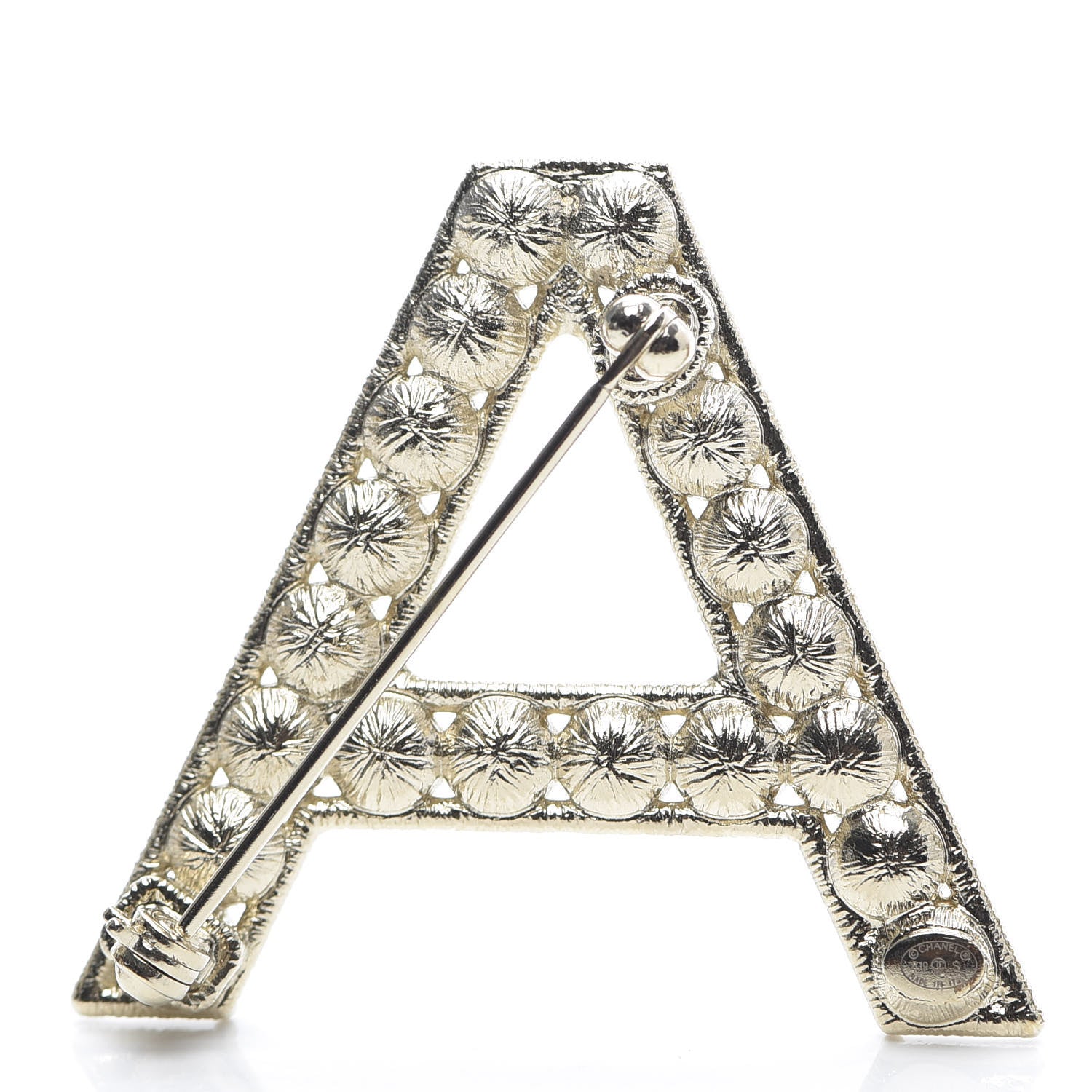 Chanel Crystal Cha-Nel Logo Brooch Set Gold 6 of 10
