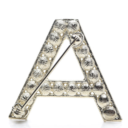 Chanel Crystal Cha-Nel Logo Brooch Set Gold 6 of 10