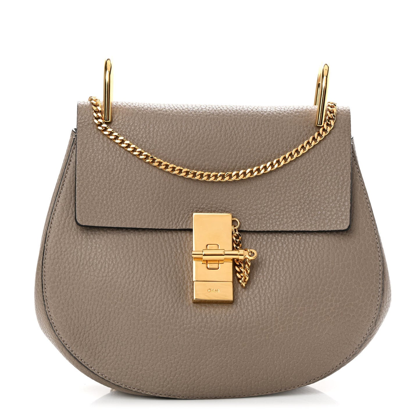 Grained Lambskin Drew Shoulder Bag Motty Grey