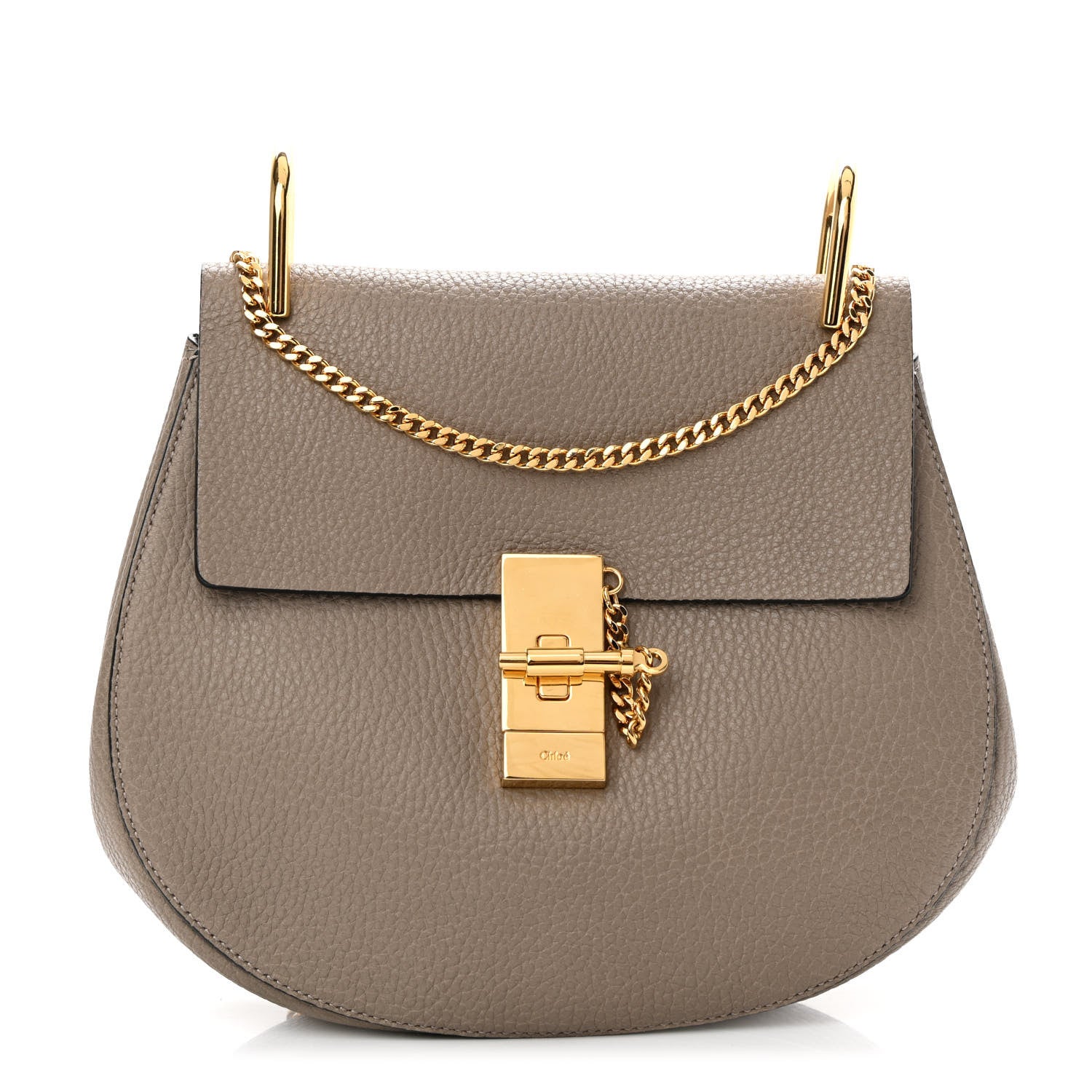 Chloe Grained Lambskin Drew Shoulder Bag Motty Grey 1 of 9