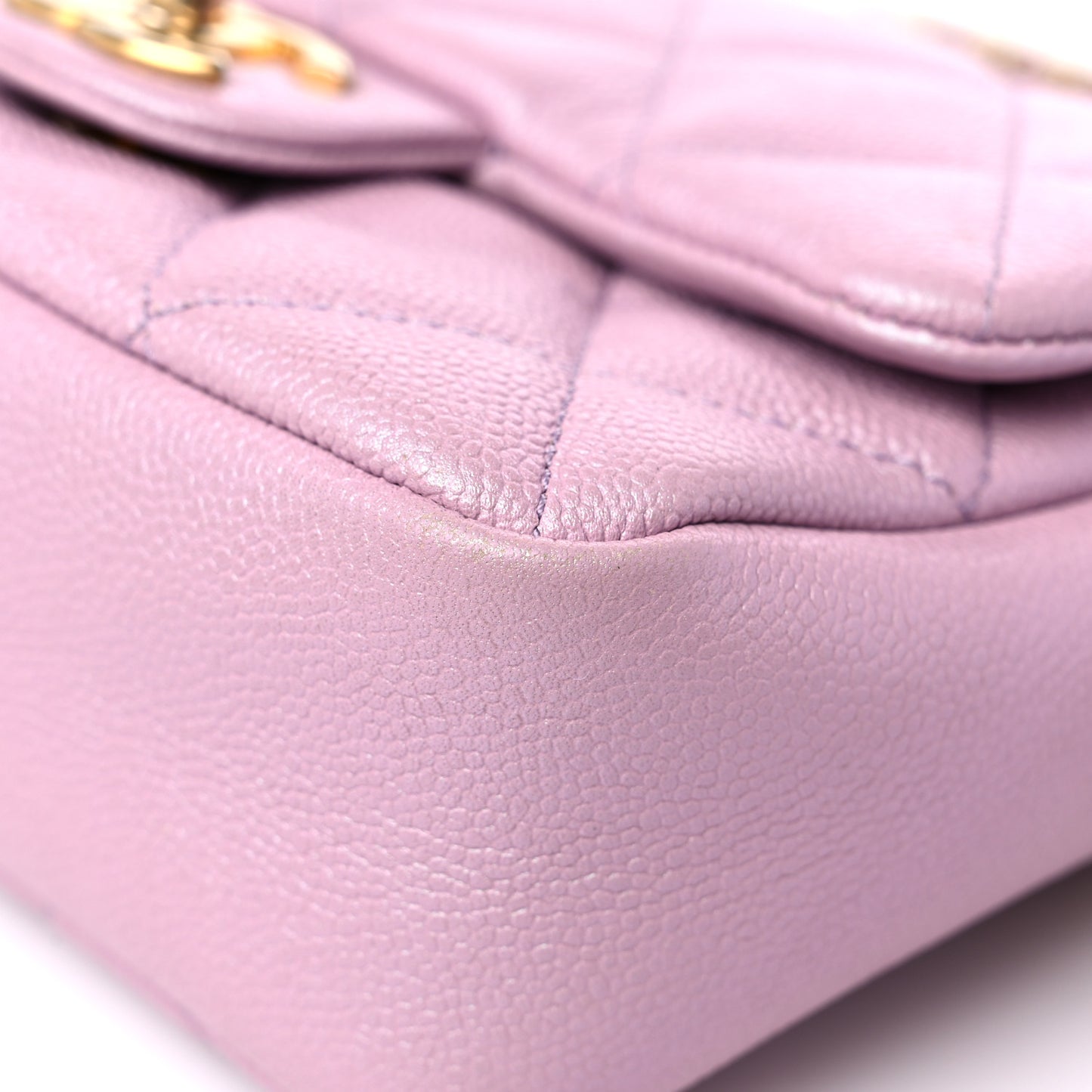 Iridescent Caviar Quilted Mini My Perfect Flap Pink