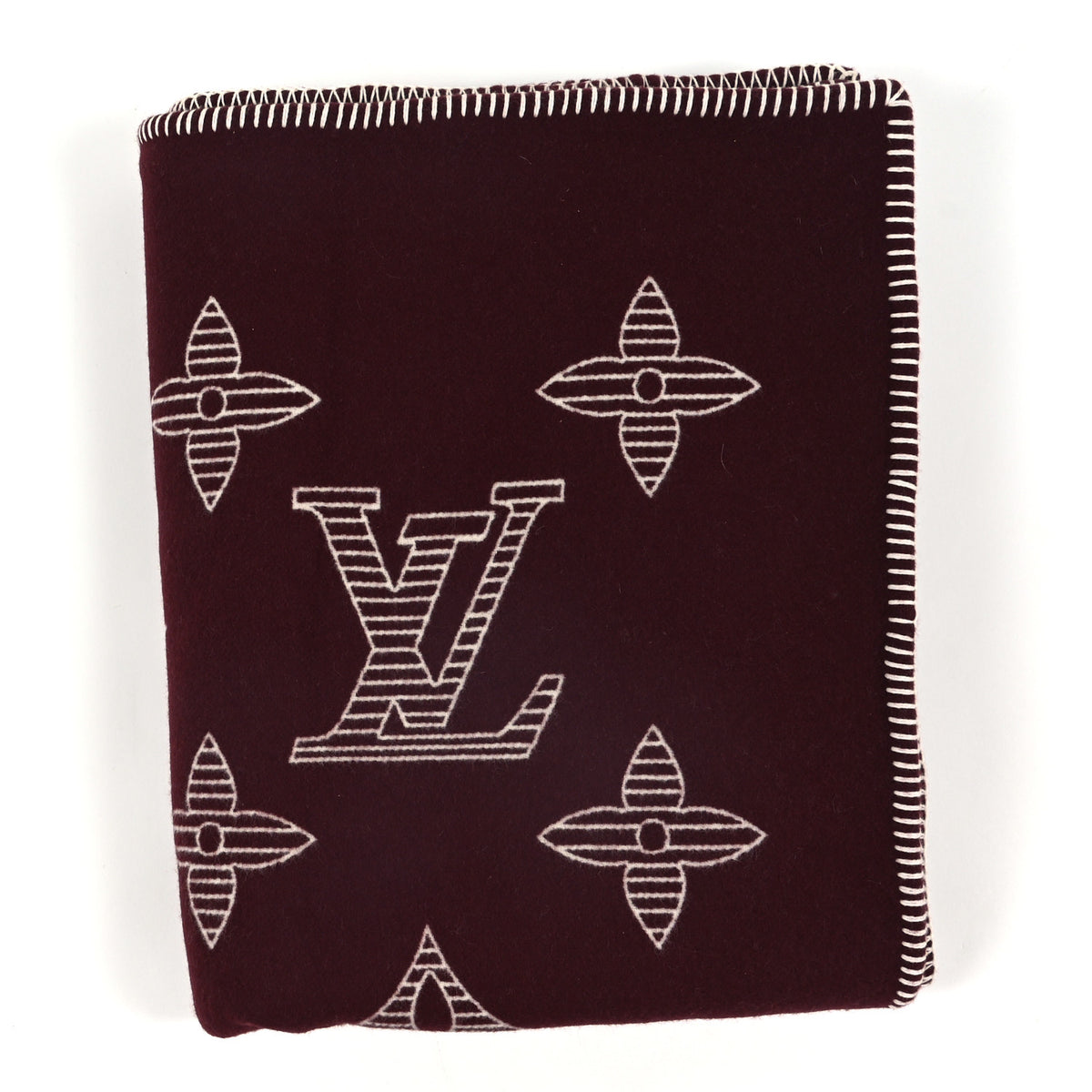 Louis Vuitton Wool Monogram Shadow Blanket Bordeaux 1 of 3