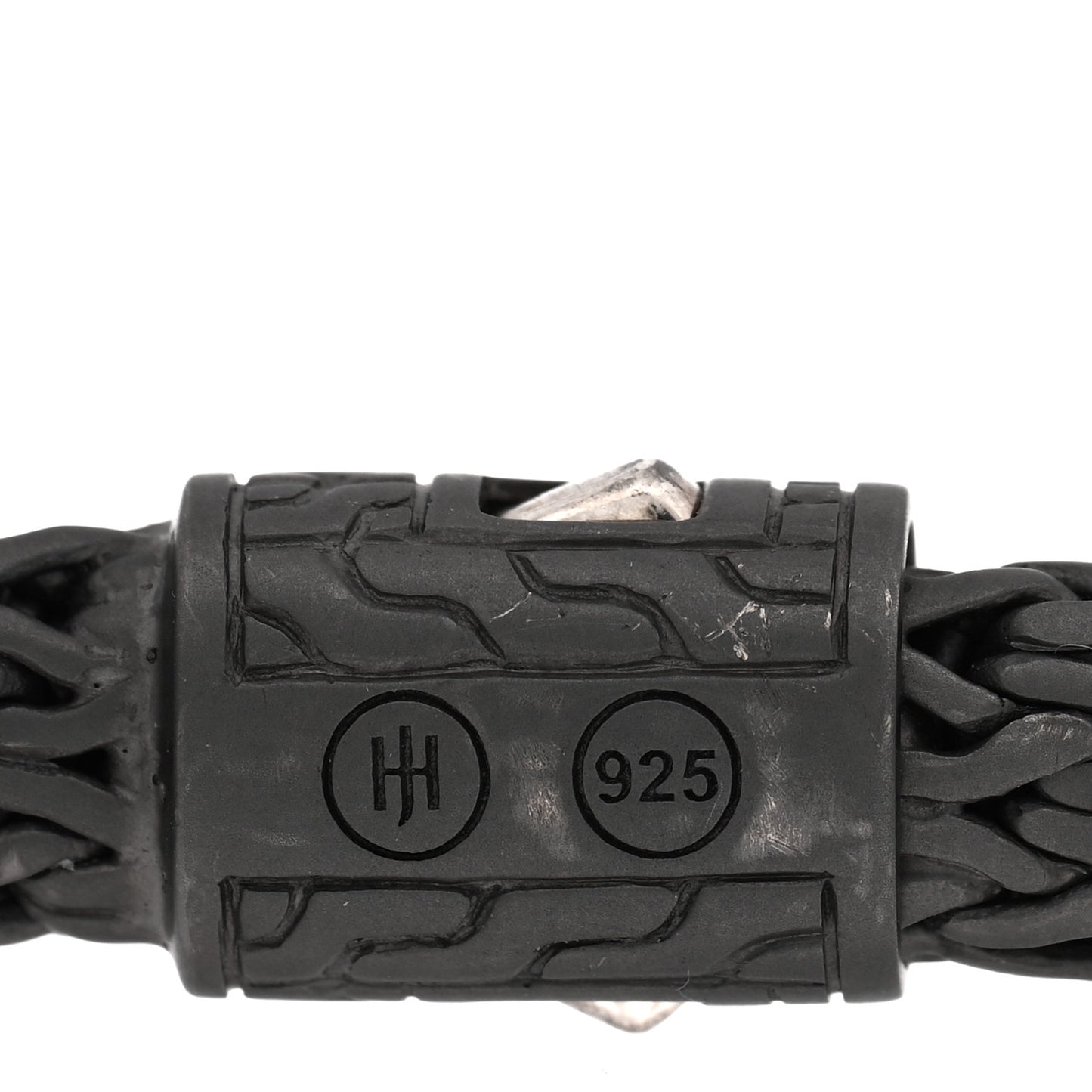 Sterling Silver 7mm Flat Classic Chain Bracelet Matte Black