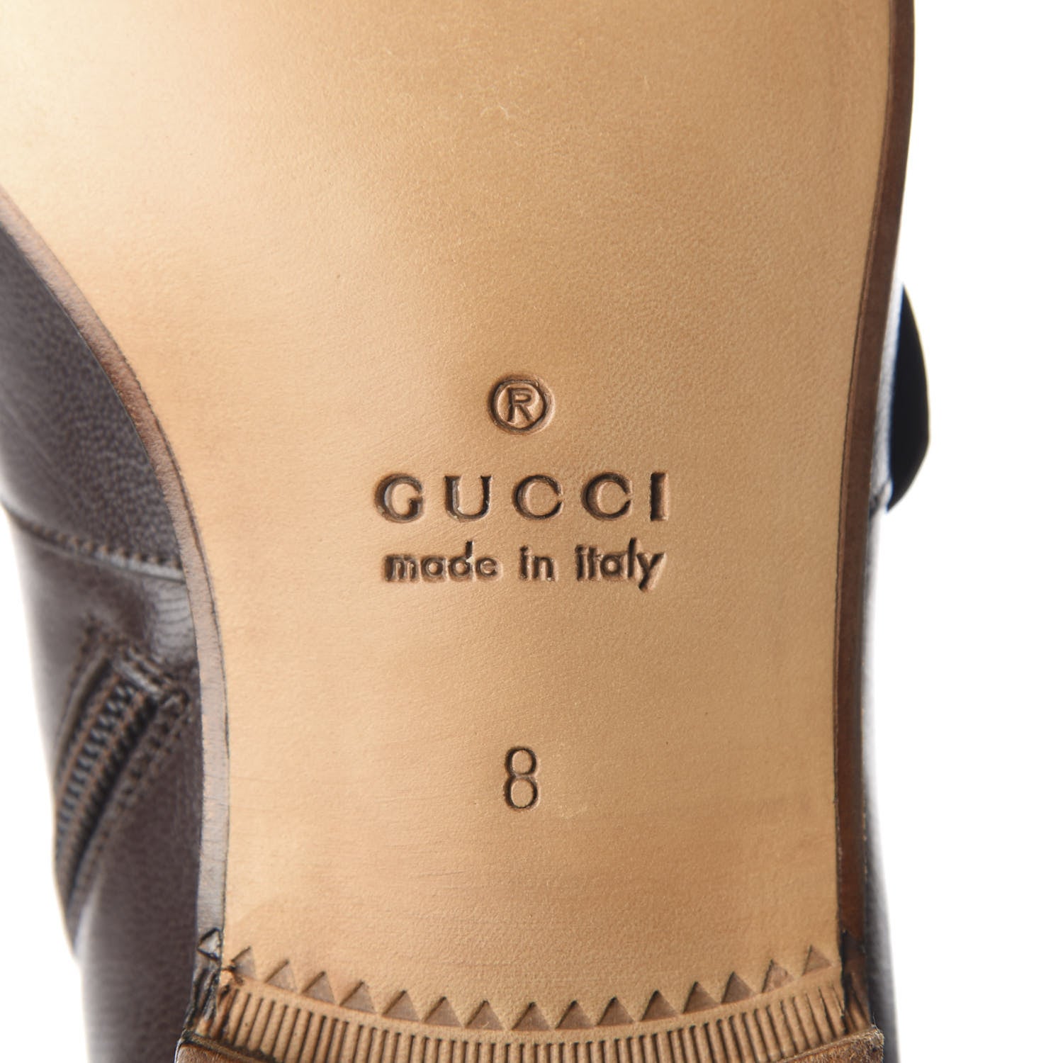 Gucci Goatskin Web Mens GG Ankle Boots 8 Cocoa 9 of 11
