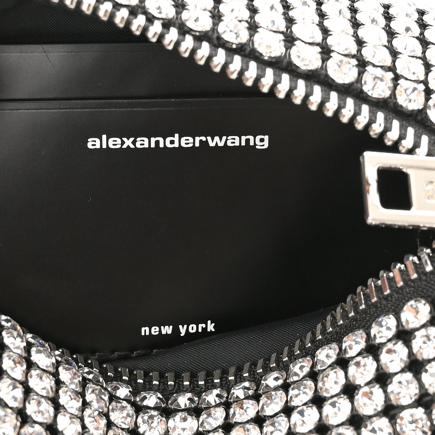 Alexander Wang Mesh Crystal Rhinestone Mini Heiress Pouch Black Silver 6 of 13