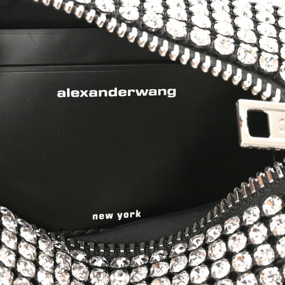 Alexander Wang Mesh Crystal Rhinestone Mini Heiress Pouch Black Silver 6 of 13