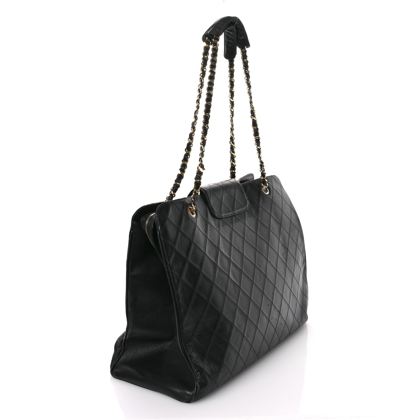 Calfskin Stitched XL Weekender Black