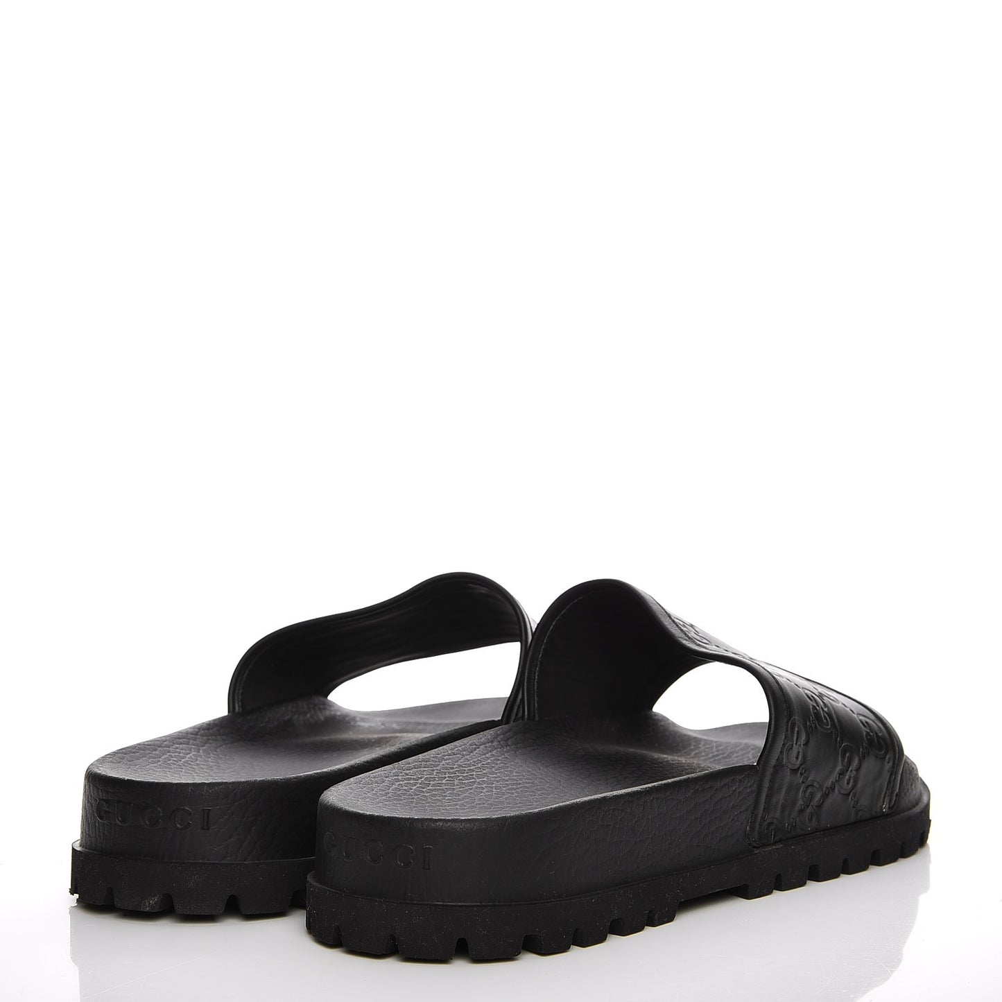 Guccissima Mens Lug Sole Slide Sandals 11 Black