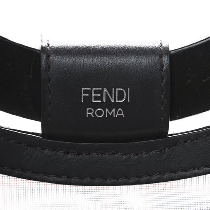 Fendi Mesh Vitello Century Cuoio FF 1974 Large Runaway Shopper Tote Marrone Black Ebano 8 of 9