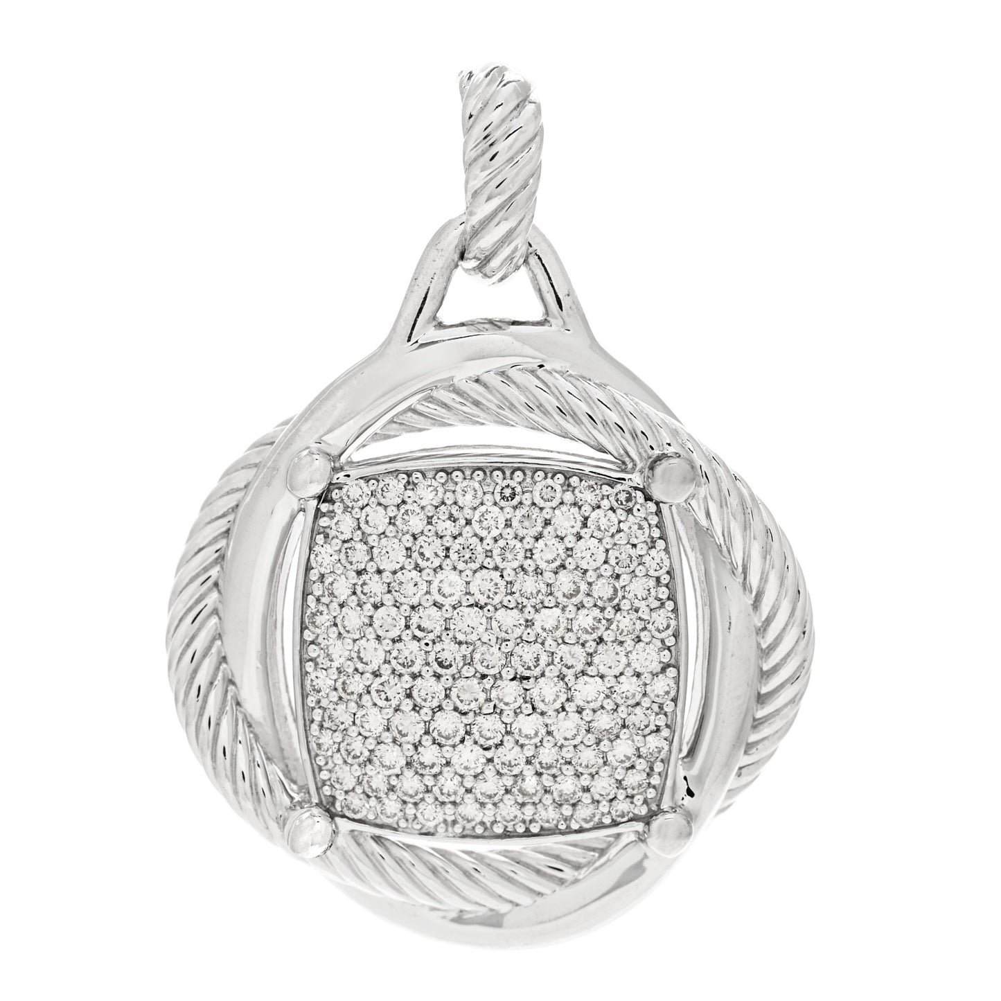 Sterling Silver Diamond 32mm Large Infinity Pendant