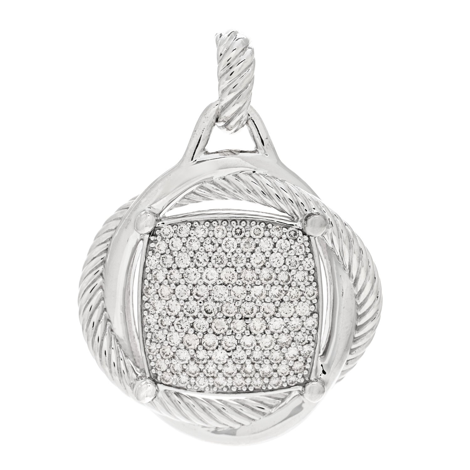 David Yurman Sterling Silver Diamond 32mm Large Infinity Pendant 1 of 4