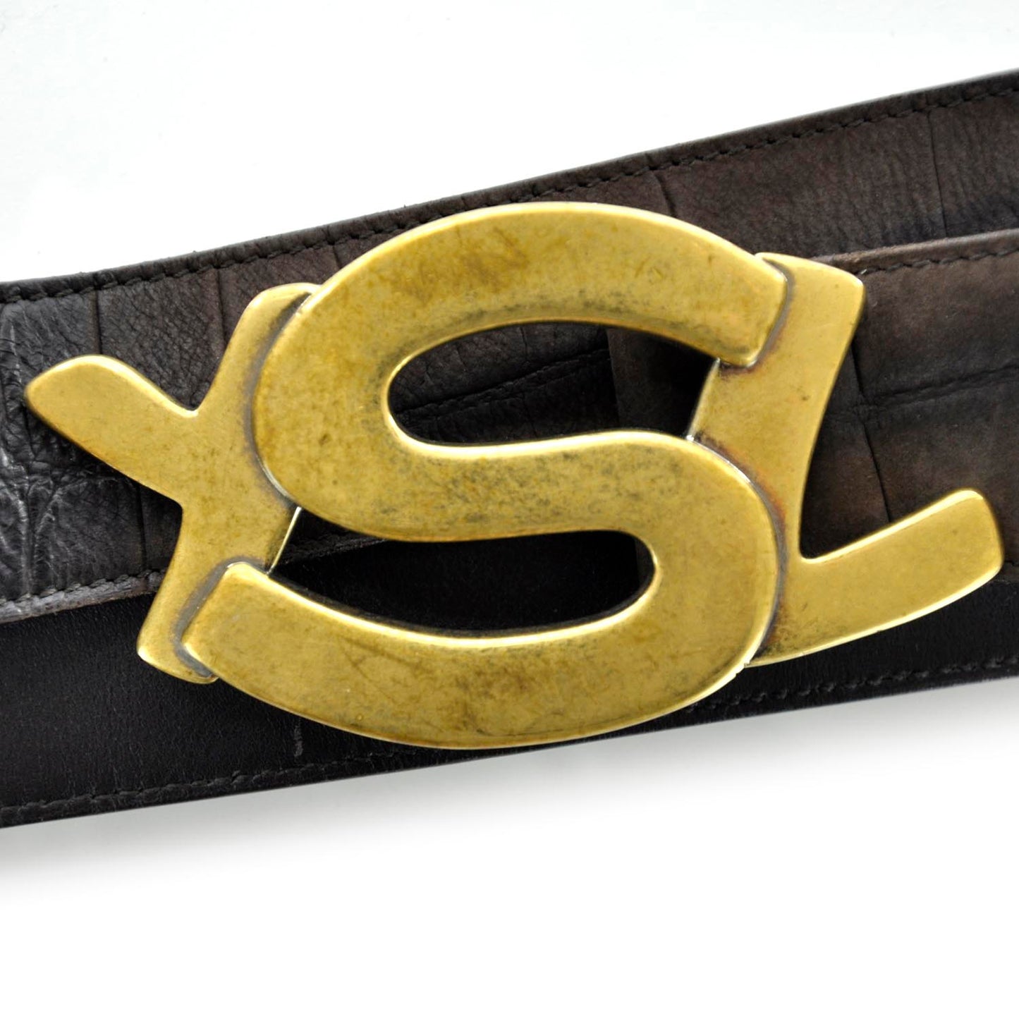 Mens Crocodile Embossed Nubuck Belt 38