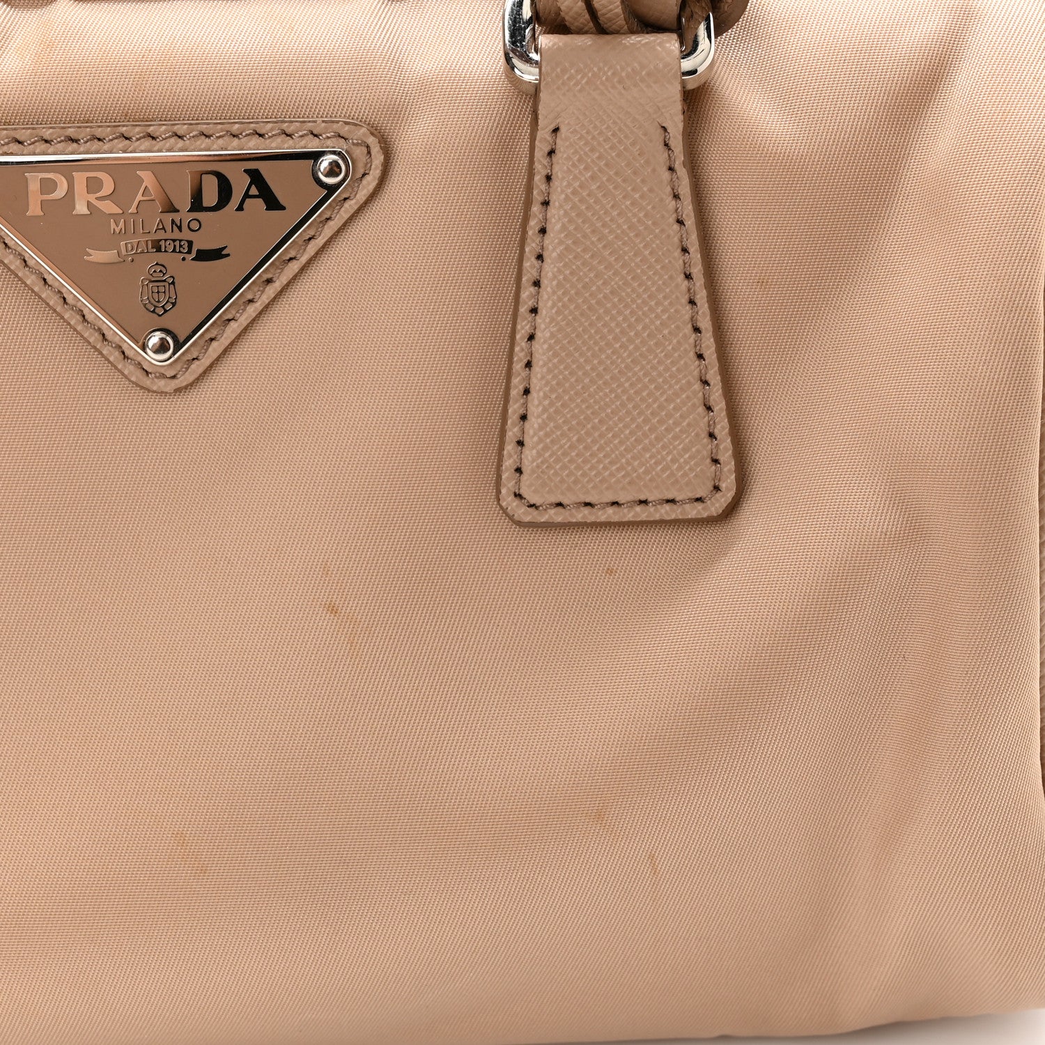 Prada Tessuto Nylon Saffiano Re-Edition 2005 Top Handle Crossbody Bag Cammeo 11 of 11