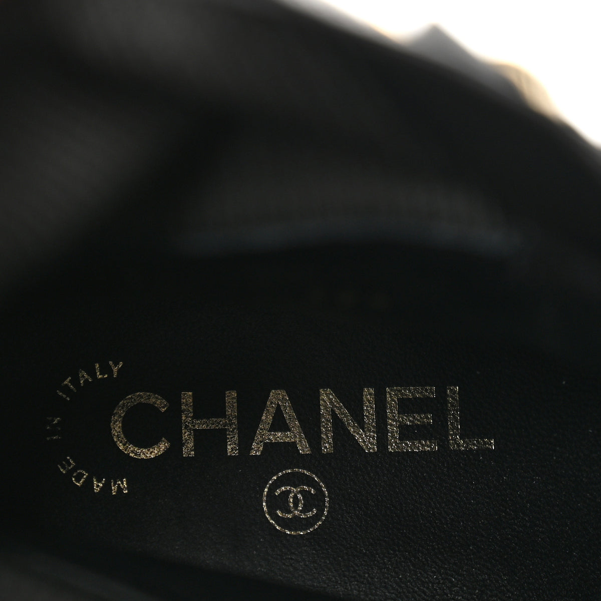 Chanel Calfskin Knit Lace Up Combat Boots 38.5 Black Dark Grey 8 of 10