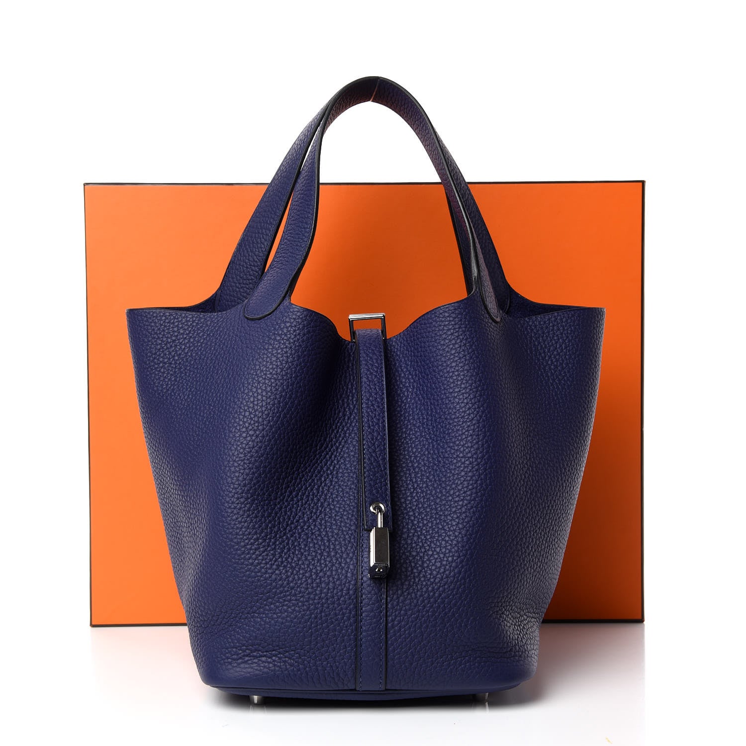 Hermes Taurillon Clemence Picotin Lock 22 MM Bleu Encre 8 of 8