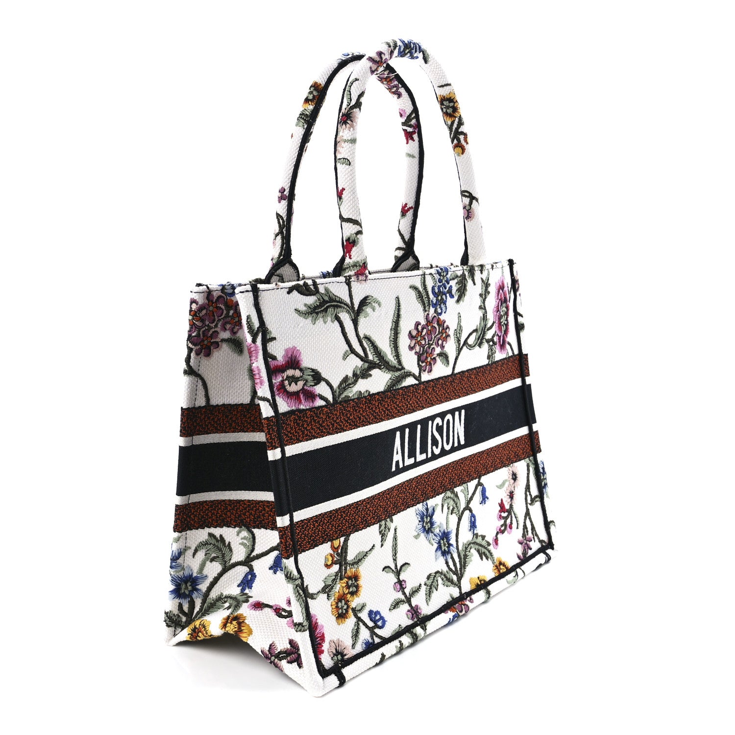 Christian Dior Canvas Embroidered Medium Rosa Mutabilis Book Tote 3 of 12