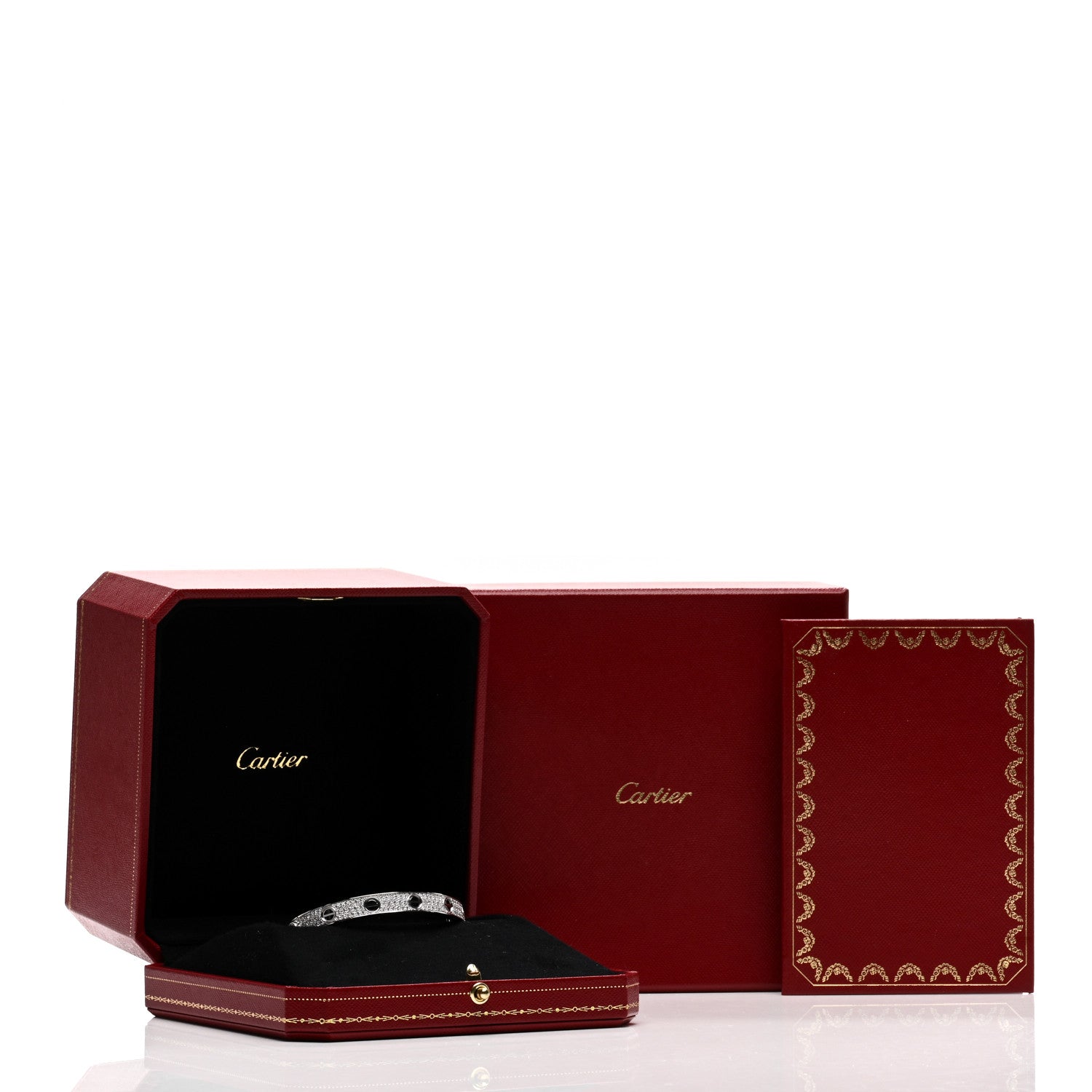 Cartier 18K White Gold Diamond Ceramic LOVE Paved Bracelet 16 4 of 4